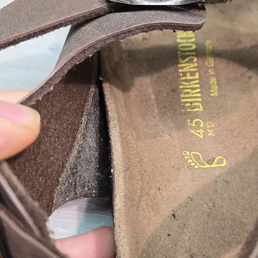 Birkenstock Mens Milano Leather Brown Sandals Shoes Slide Sz 45/12 Regular